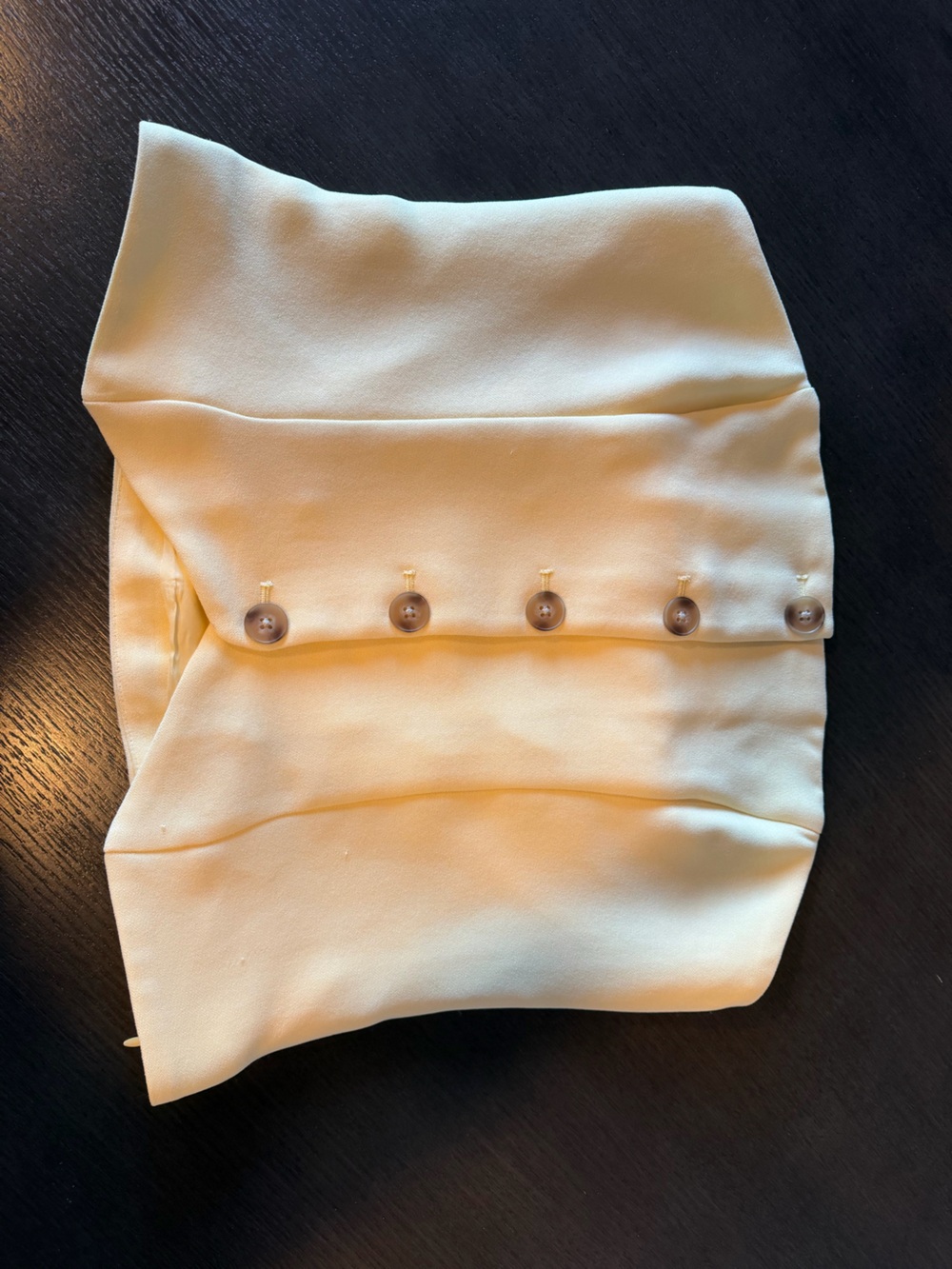 Express Strapless Button Front Tailored Tube Top Soft Yellow